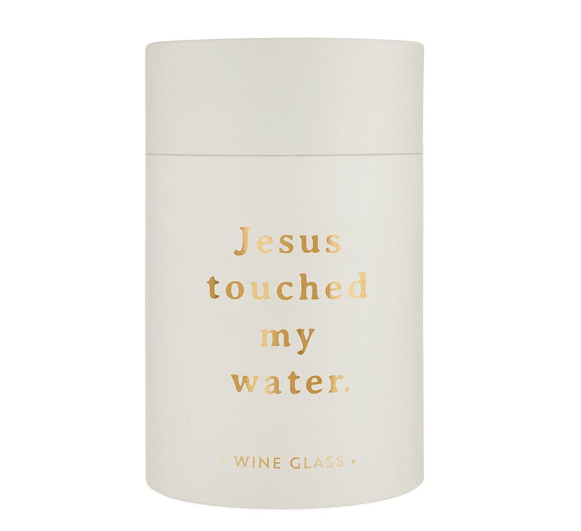 Stemless Wine Glass - Jesus Touched My Water - Veranda Cafe & Mercantile