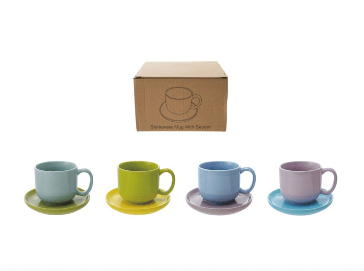 Stoneware Mug with Saucer - Veranda Cafe & Mercantile