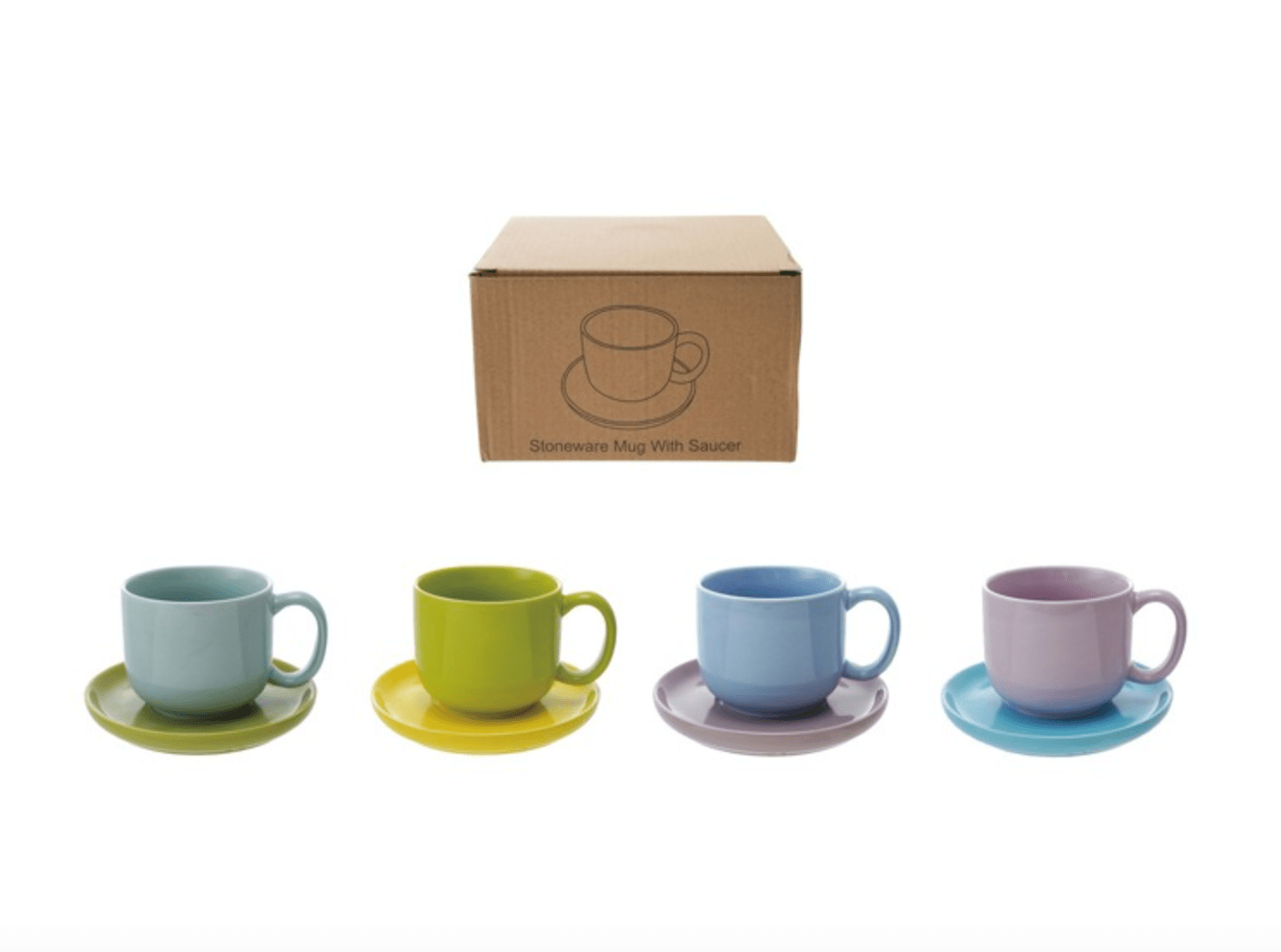 Stoneware Mug with Saucer - Veranda Cafe & Mercantile