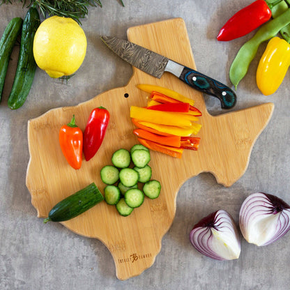 Texas Cutting Board with Artwork by Fish Kiss™ - Veranda Cafe & Mercantile