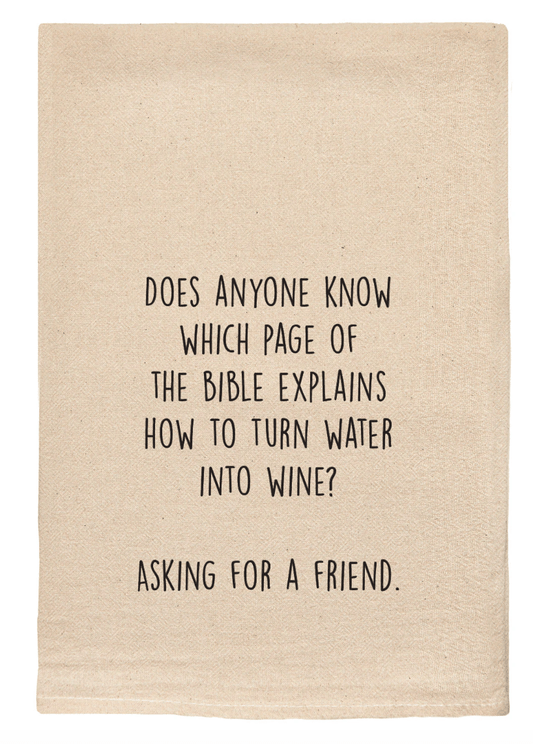 Water into Wine Dish Towel - Veranda Cafe & Mercantile