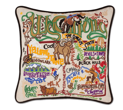 Wyoming Hand - Embroidered Pillow - Veranda Cafe & Mercantile