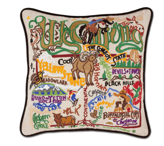 Wyoming Hand - Embroidered Pillow - Veranda Cafe & Mercantile