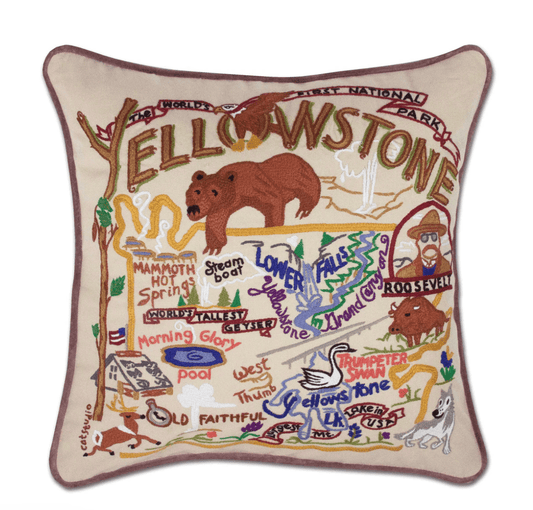 Yellowstone Hand - Embroidered Pillow - Veranda Cafe & Mercantile