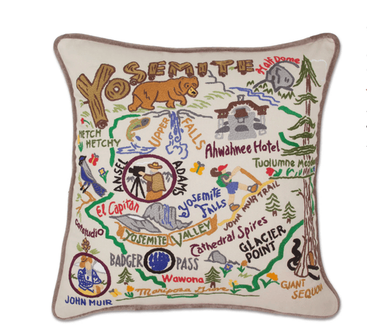 Yosemite Hand - Embroidered Pillow - Veranda Cafe & Mercantile