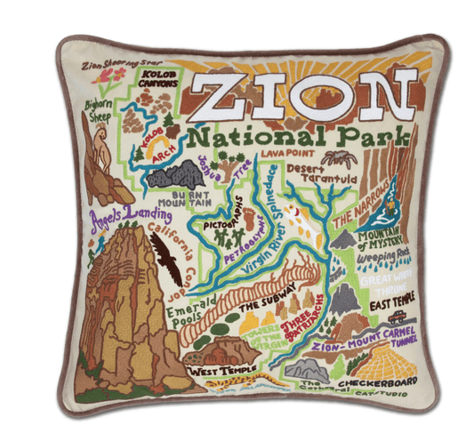 Zion Hand - Embroidered Pillow - Veranda Cafe & Mercantile
